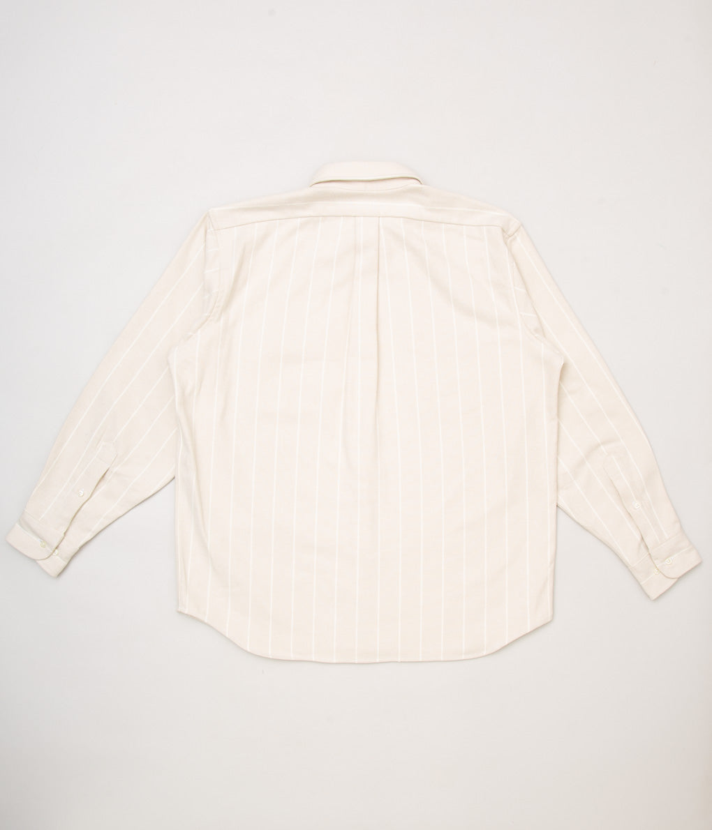 INDIVIDUALIZED SHIRTS "11oz. HEAVY FLANNEL OVER SHIRT (ATHLETIC FIT)"(STRIPE)