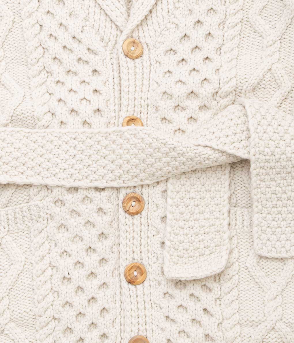 INVERALLAN "6A LONG SHAWL CARDIGAN (CASHMERE)" (SWAN)