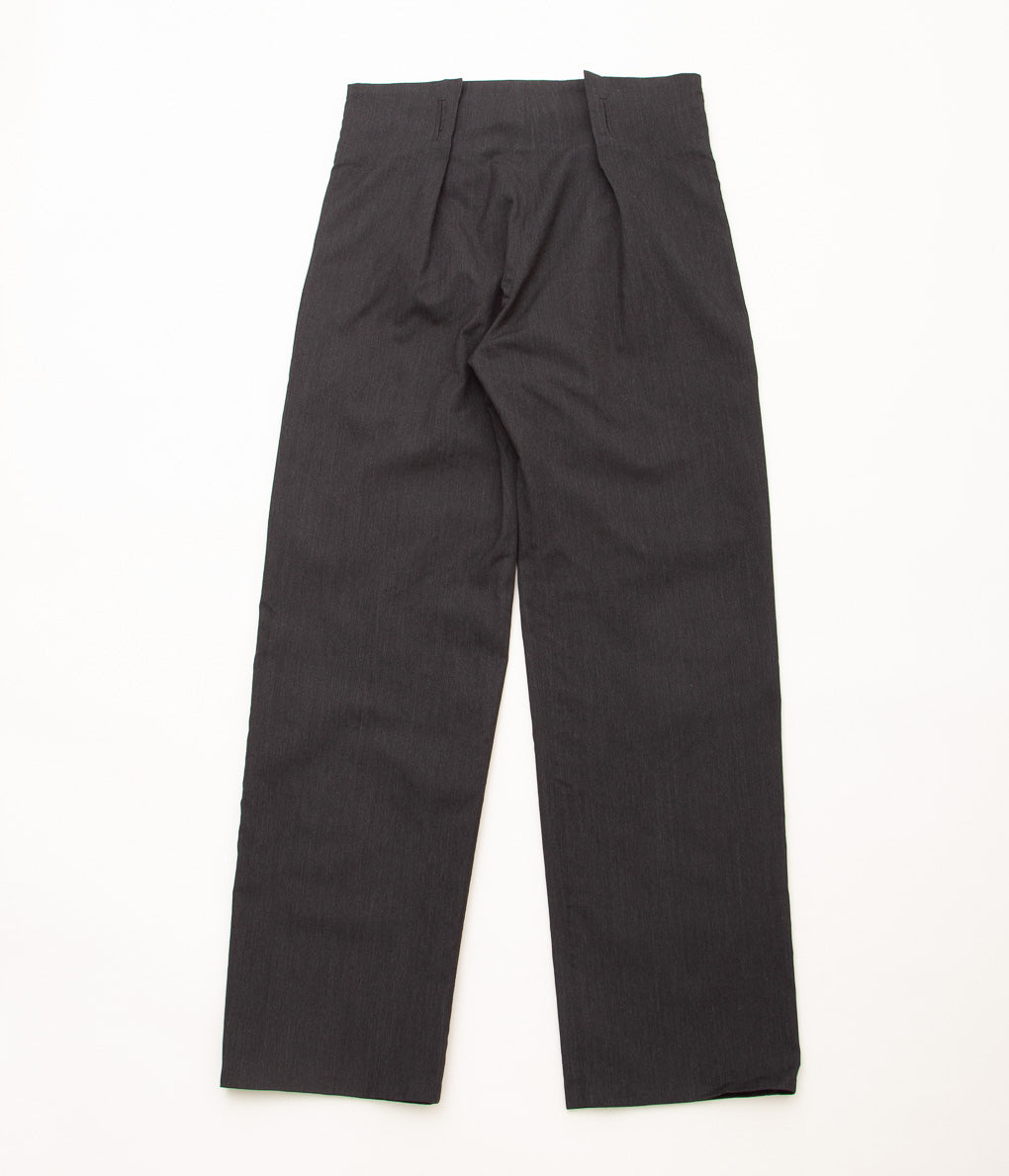 K`ANG "UNISEX PLEATED-WAIST WIDE FIT TROUSERS"(DARK GREY)
