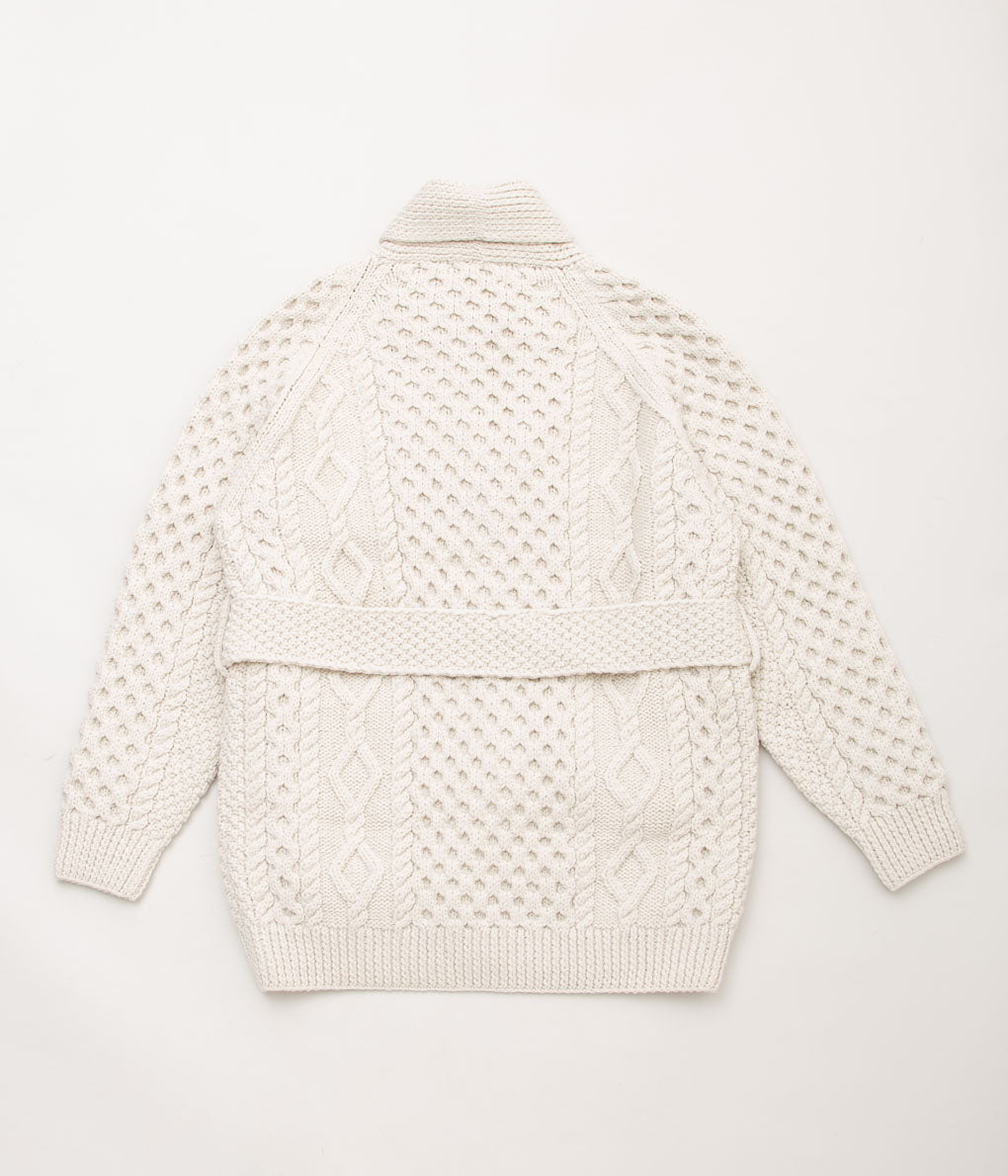 INVERALLAN "6A LONG SHAWL CARDIGAN (CASHMERE)" (SWAN)