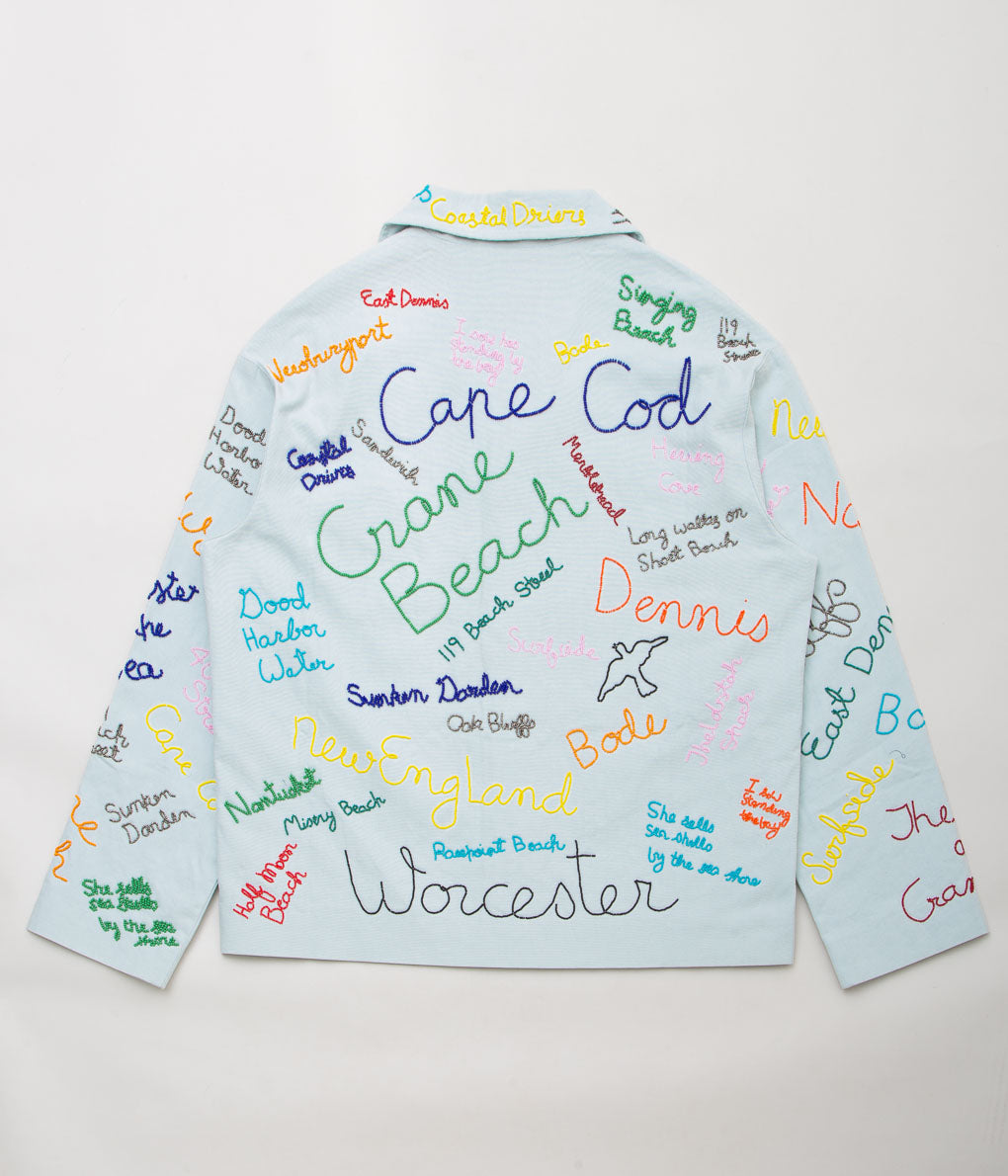 BODE ''BEADED SEASHORE JACKET'' (BLUE MULTI)