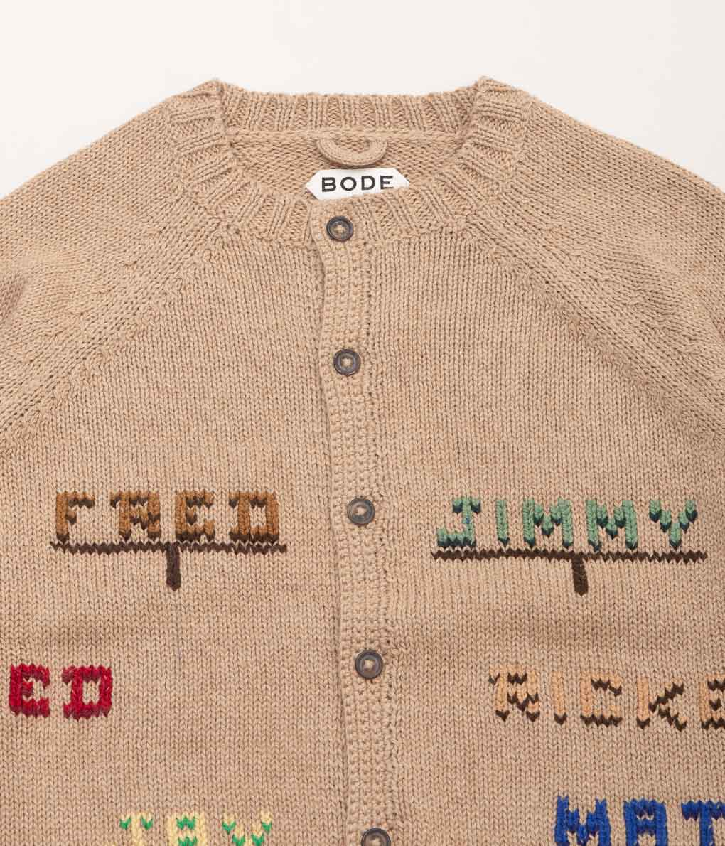 BODE "ROLL CALL CARDIGAN"(TAN MULTI)