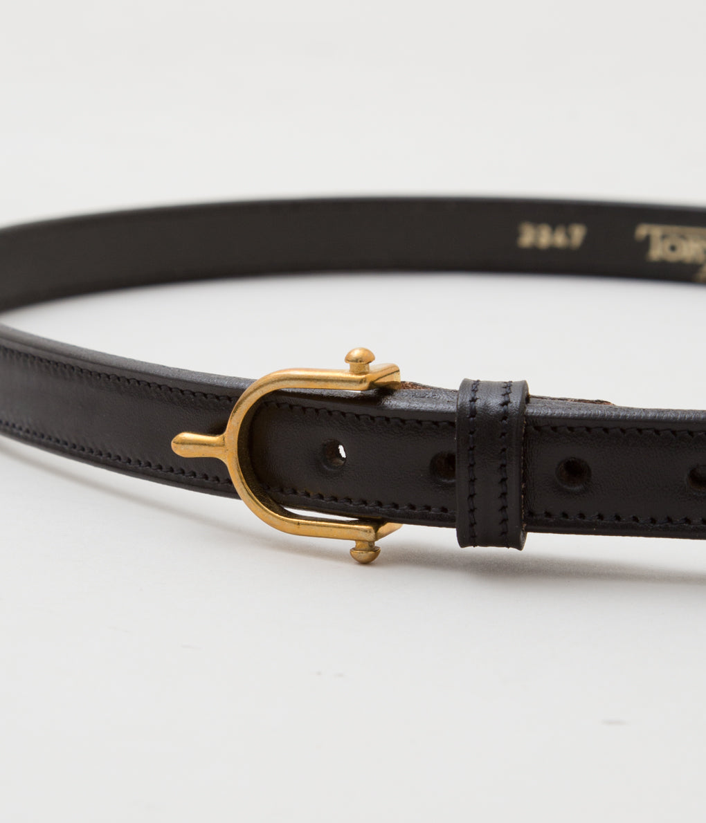 TORY LEATHER ''【2347】 EQUESTRIAN INSPIRED BELT'' (BLACK/BRASS)