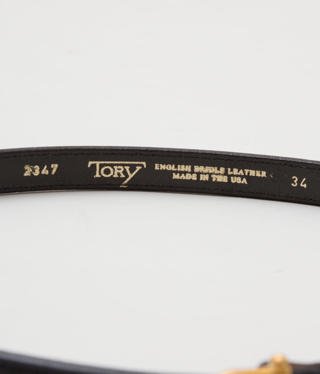 TORY LEATHER ''【2347】 EQUESTRIAN INSPIRED BELT'' (BLACK/BRASS)