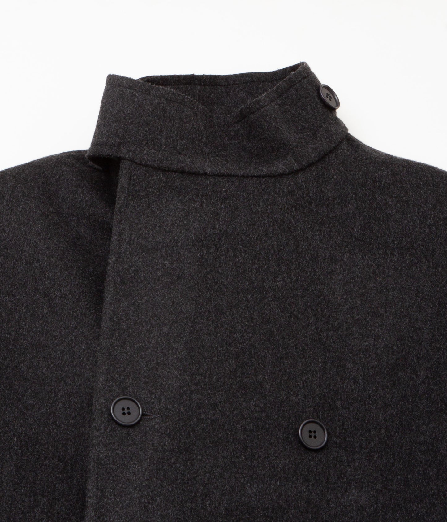 GABRIELA COLL GARMENTS ''NO.65 LORO PIANA HEAVY WOOL OVERSIZED COAT'' (BLACK MELANGE)