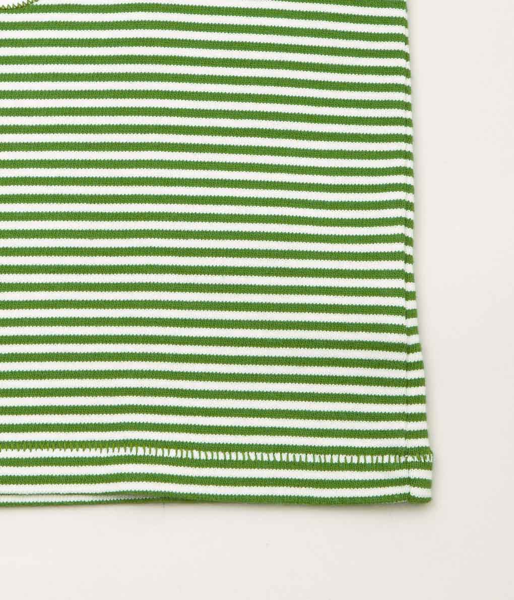 BODE ''TRURO STRIPE CROPPED TEE'' (GREEN CREAM)
