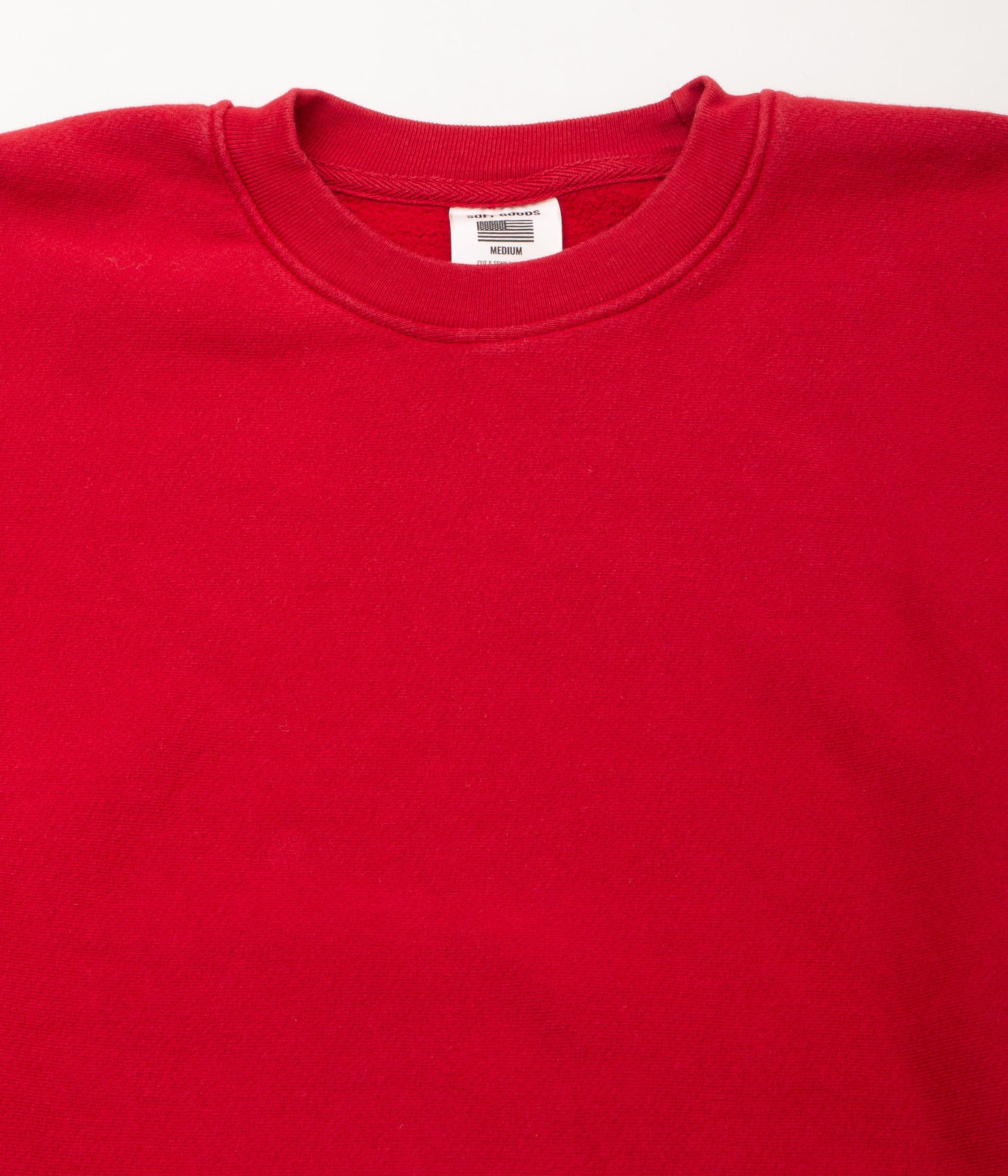 SOFT GOODS "9OZ FLEECE CREW NECK SWEAT"(FIRETRACK RED)