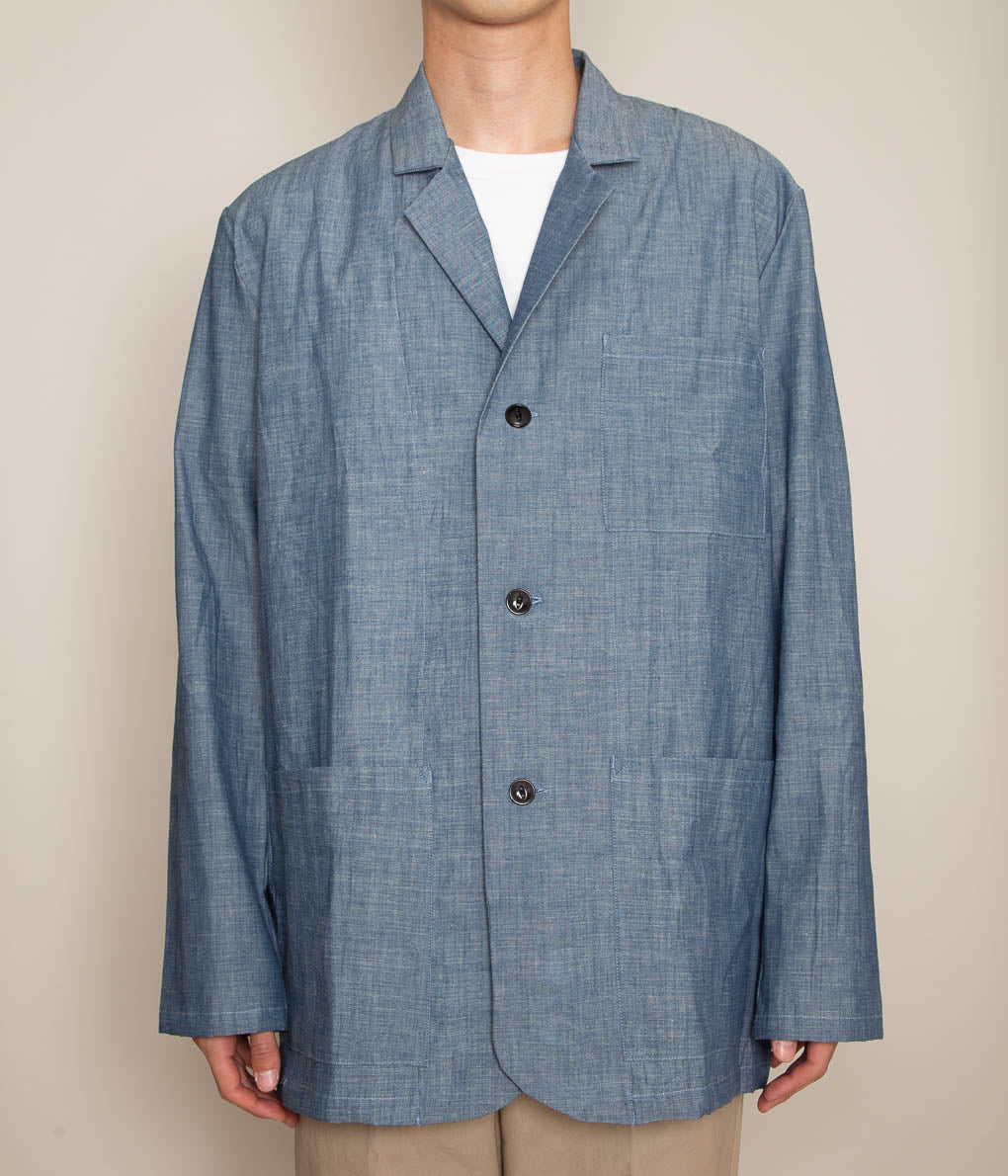 INDIVIDUALIZED SHIRTS "LOUNGER JACKET" (RIGID CHAMBRAY BLUE)