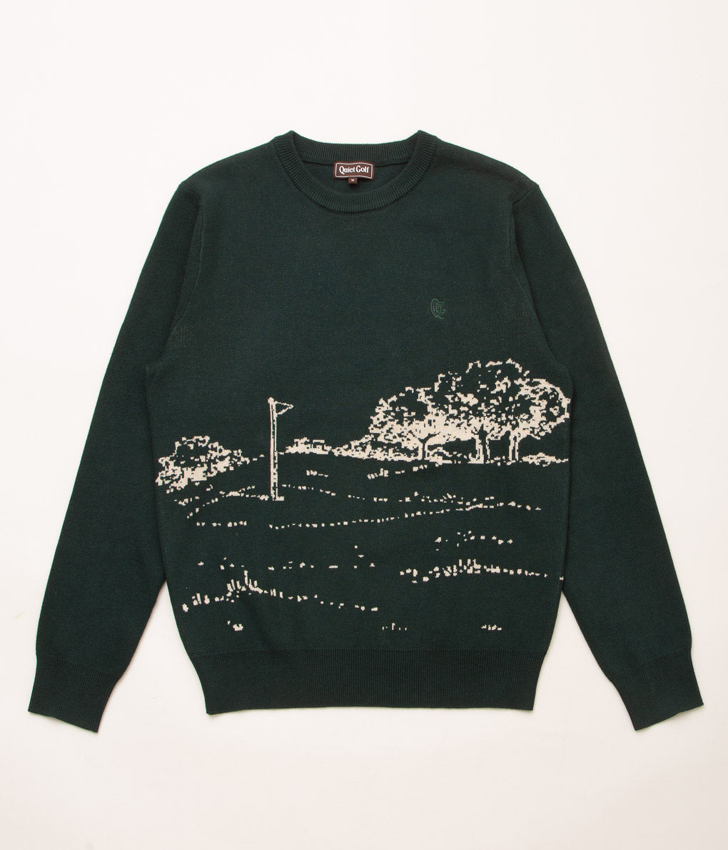 QUIET GOLF "QUIET GREENS KNIT SWEATER"(FOREST)