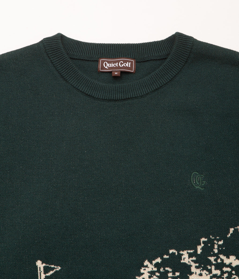 QUIET GOLF "QUIET GREENS KNIT SWEATER"(FOREST)