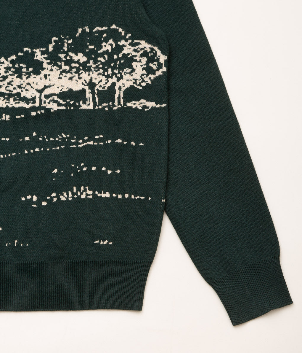 QUIET GOLF "QUIET GREENS KNIT SWEATER"(FOREST)