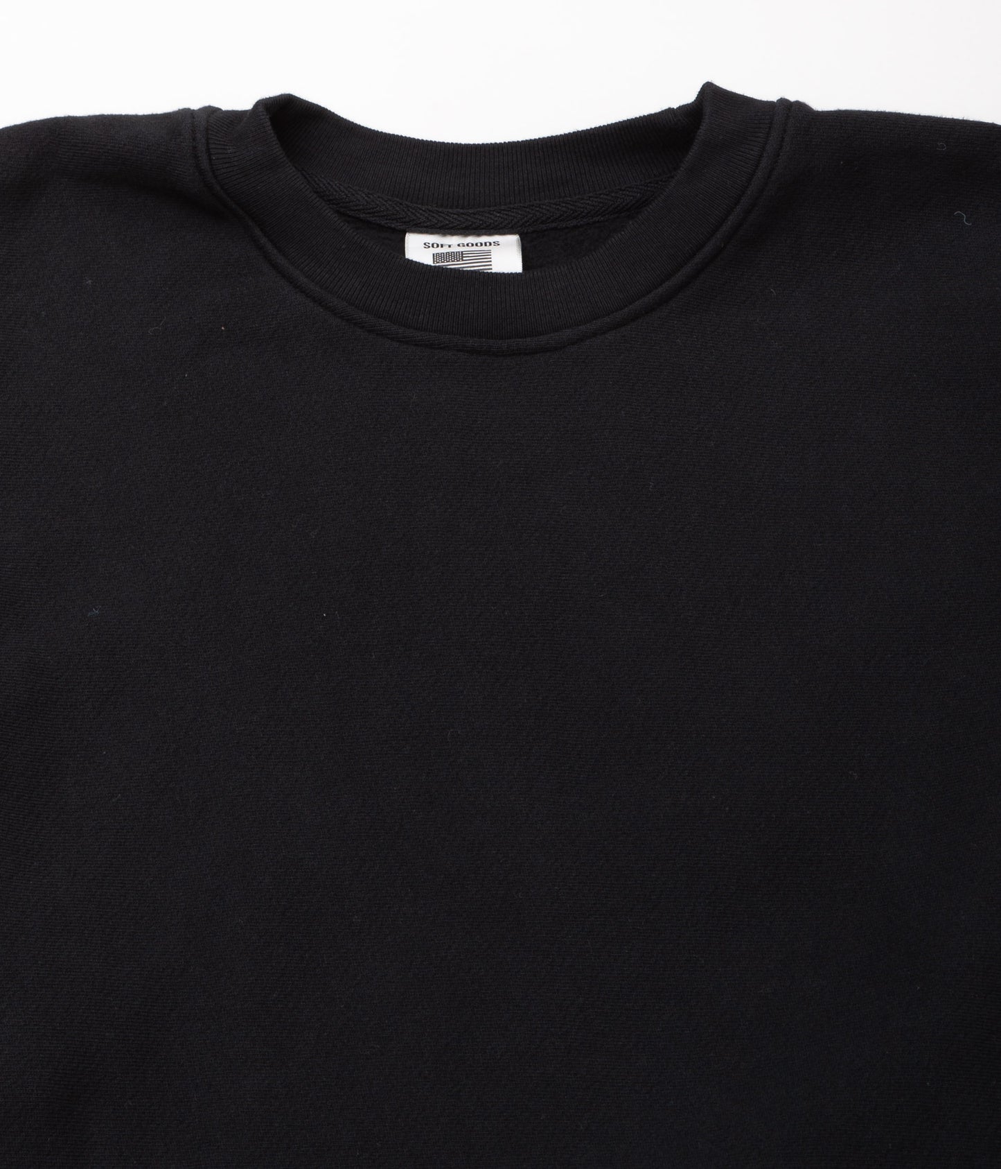 SOFT GOODS "9OZ FLEECE CREW NECK SWEAT"(VINTAGE BLACK)