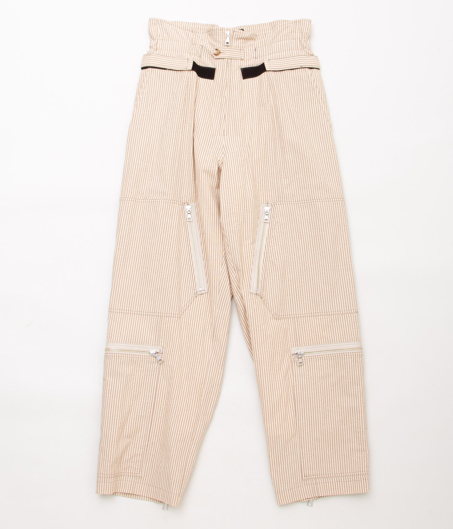 PHOTOCOPIEU "HIGH-WAISTED FLIGHT PANTS"(BEIGEⅹBROWN STRIPE)