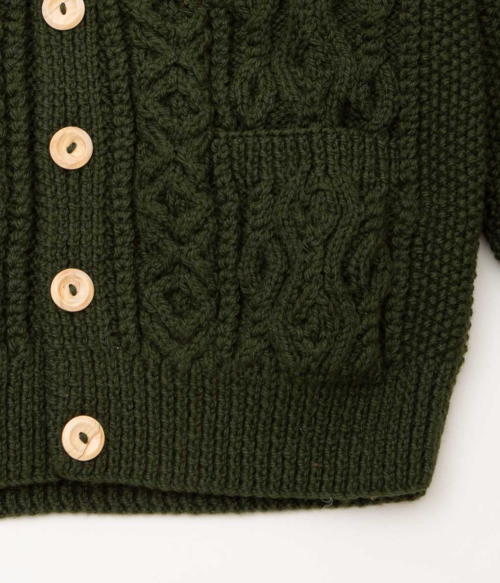 INVERALLAN "3A LUMBER CARDIGAN (ARAN)" (LODEN)