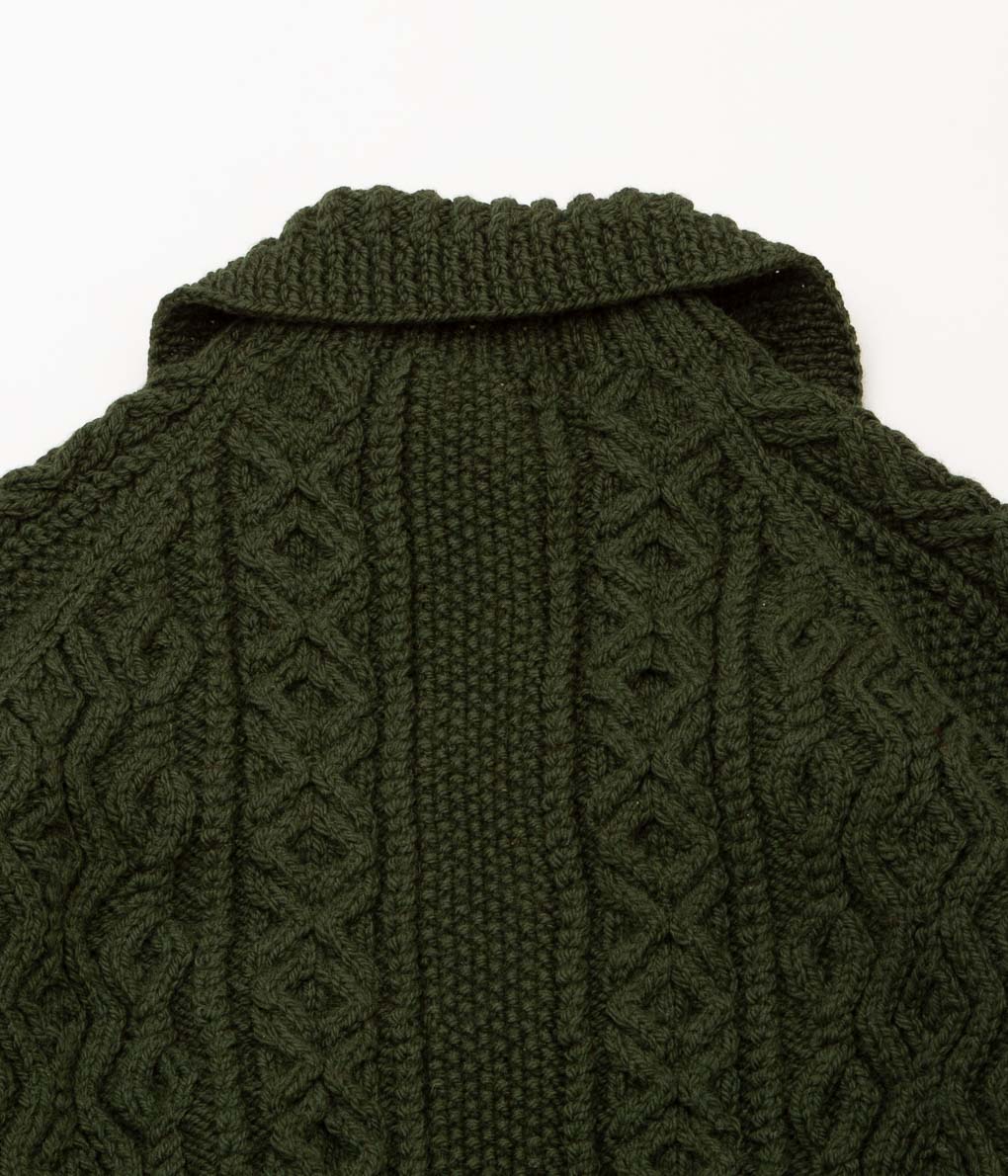 INVERALLAN "3A LUMBER CARDIGAN (ARAN)" (LODEN)