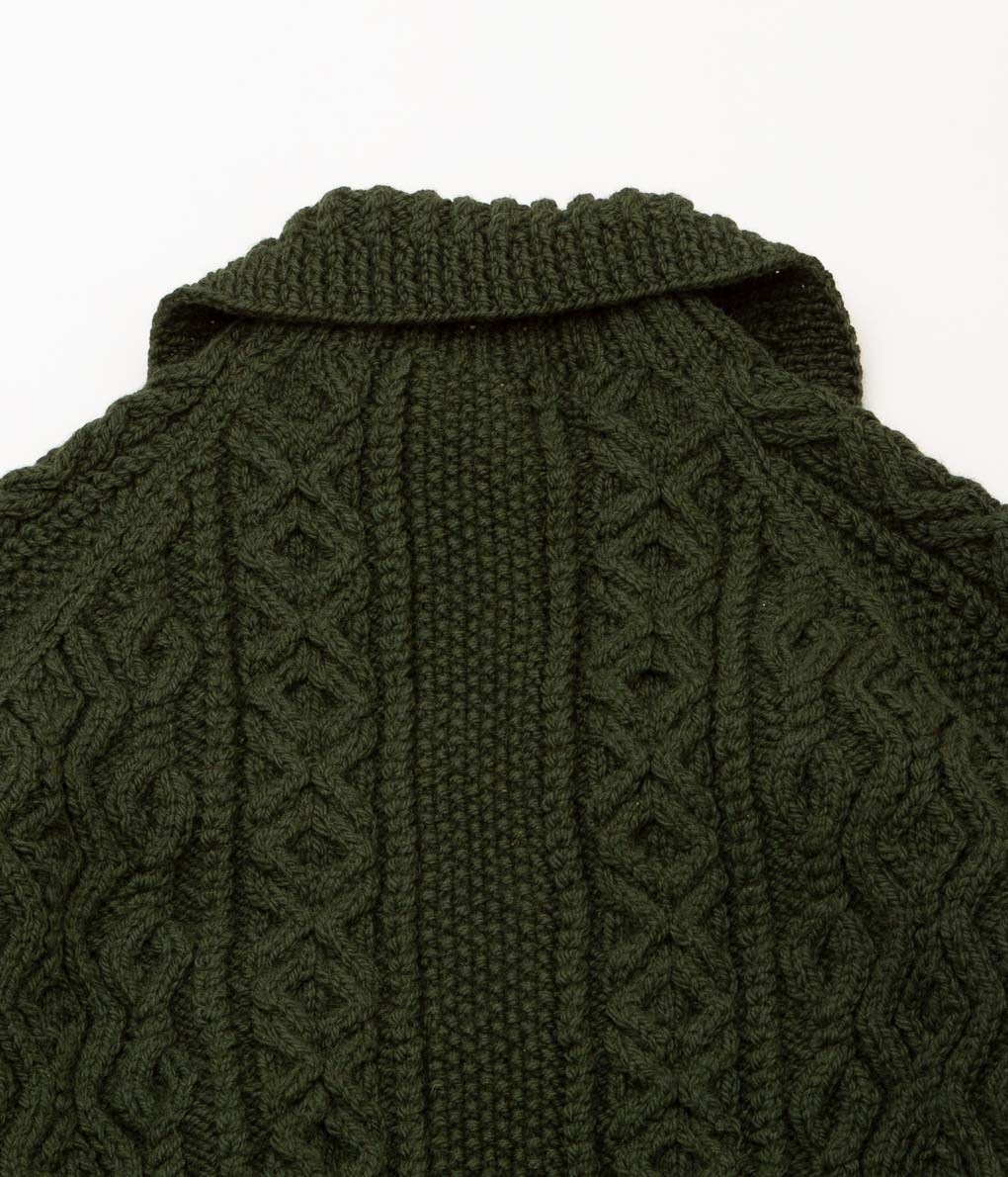 INVERALLAN "3A LUMBER CARDIGAN (ARAN)" (LODEN)