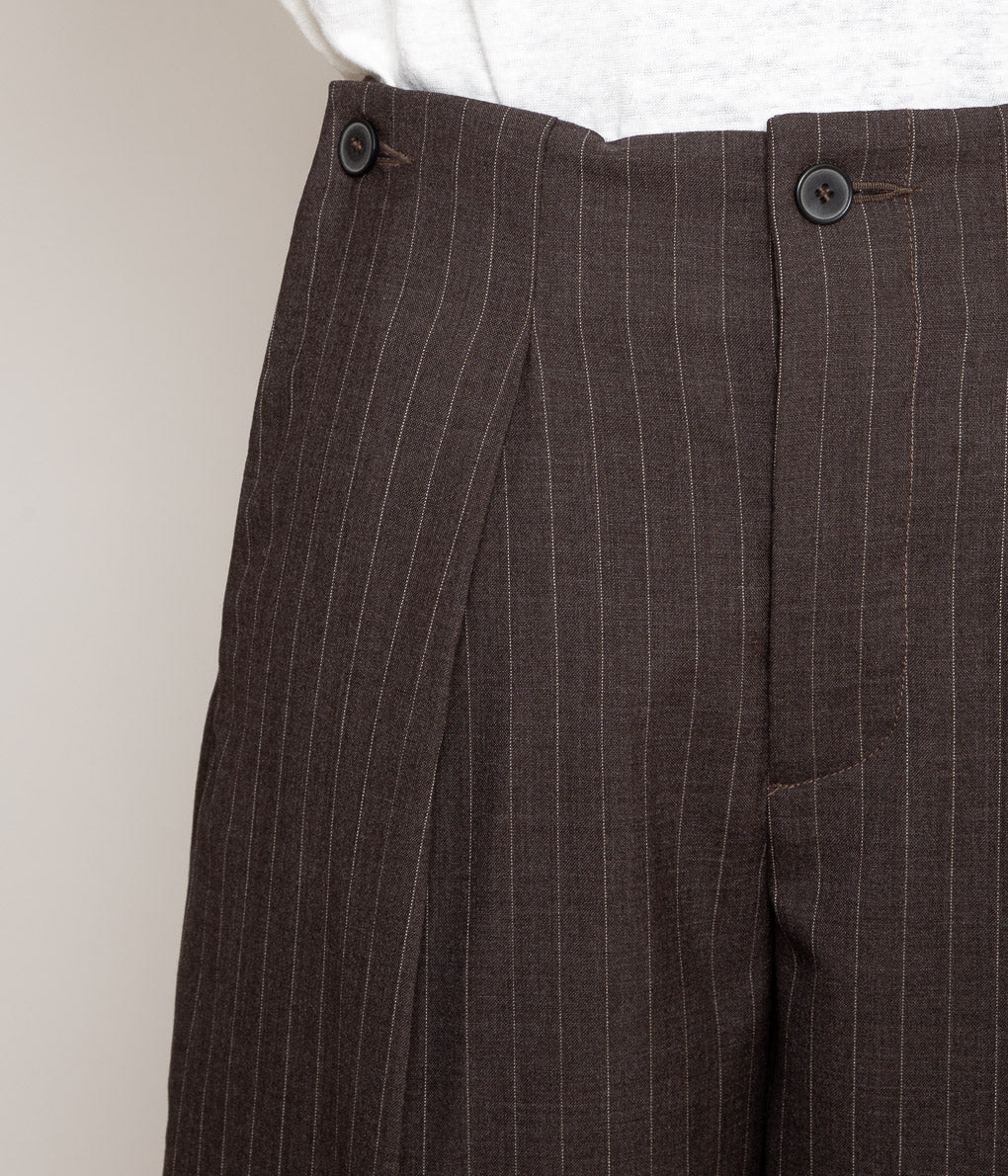 LEA BOBERG "A.P. TROUSERS(JAPANESE TROPICAL WOOL)"(BROWN STRIPE)