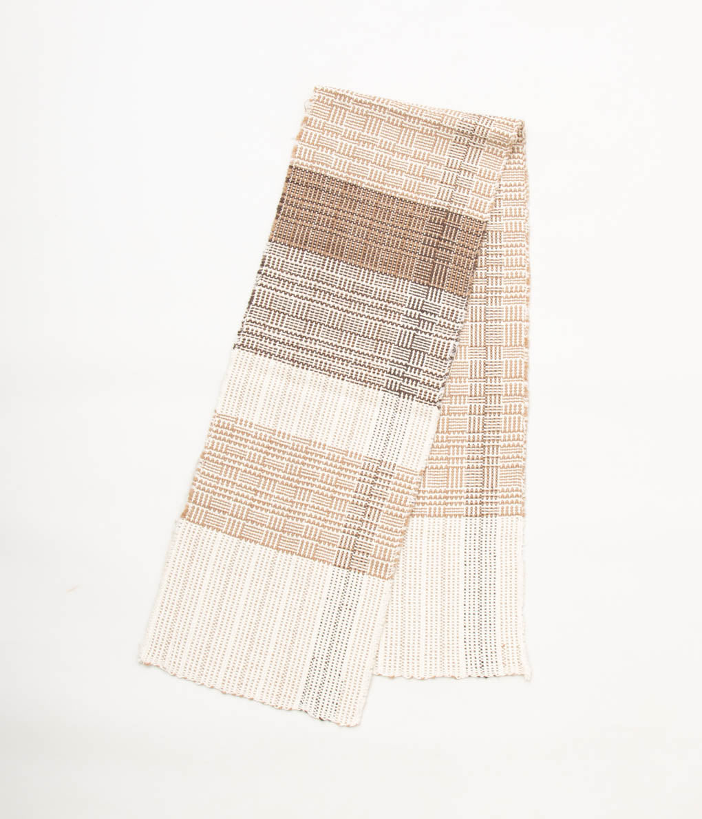 MONAD LONDON "HANDWOVEN FABRIC (DISTORTED CHECK ALPACA100%)"(BROWN)