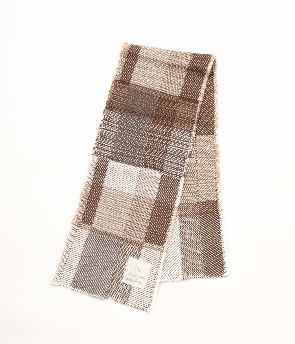 MONAD LONDON "HANDWOVEN FABRIC (DISTORTED CHECK ALPACA100%)"(BROWN)