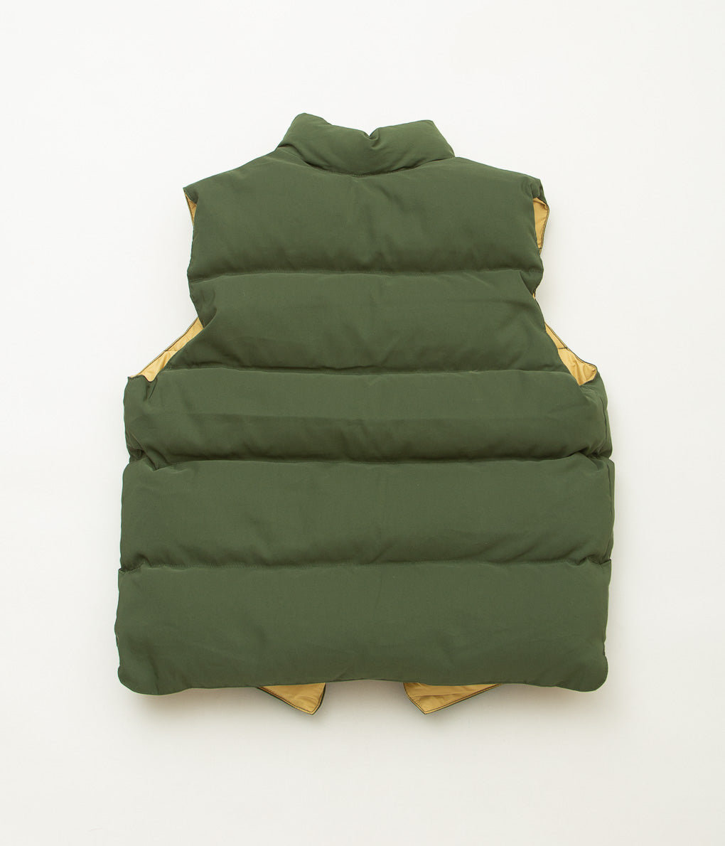 CRESCENT DOWN WORKS "NORTH BY NORTHWEST VEST"(OLIVE/KHAKI)