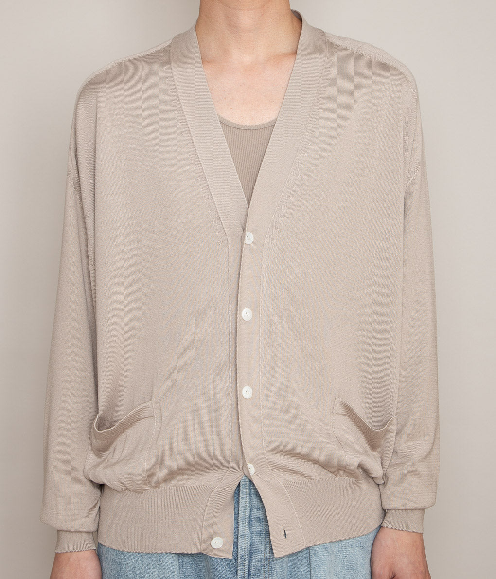 HERILL "SILK CARDIGAN"(NATURAL BEIGE)