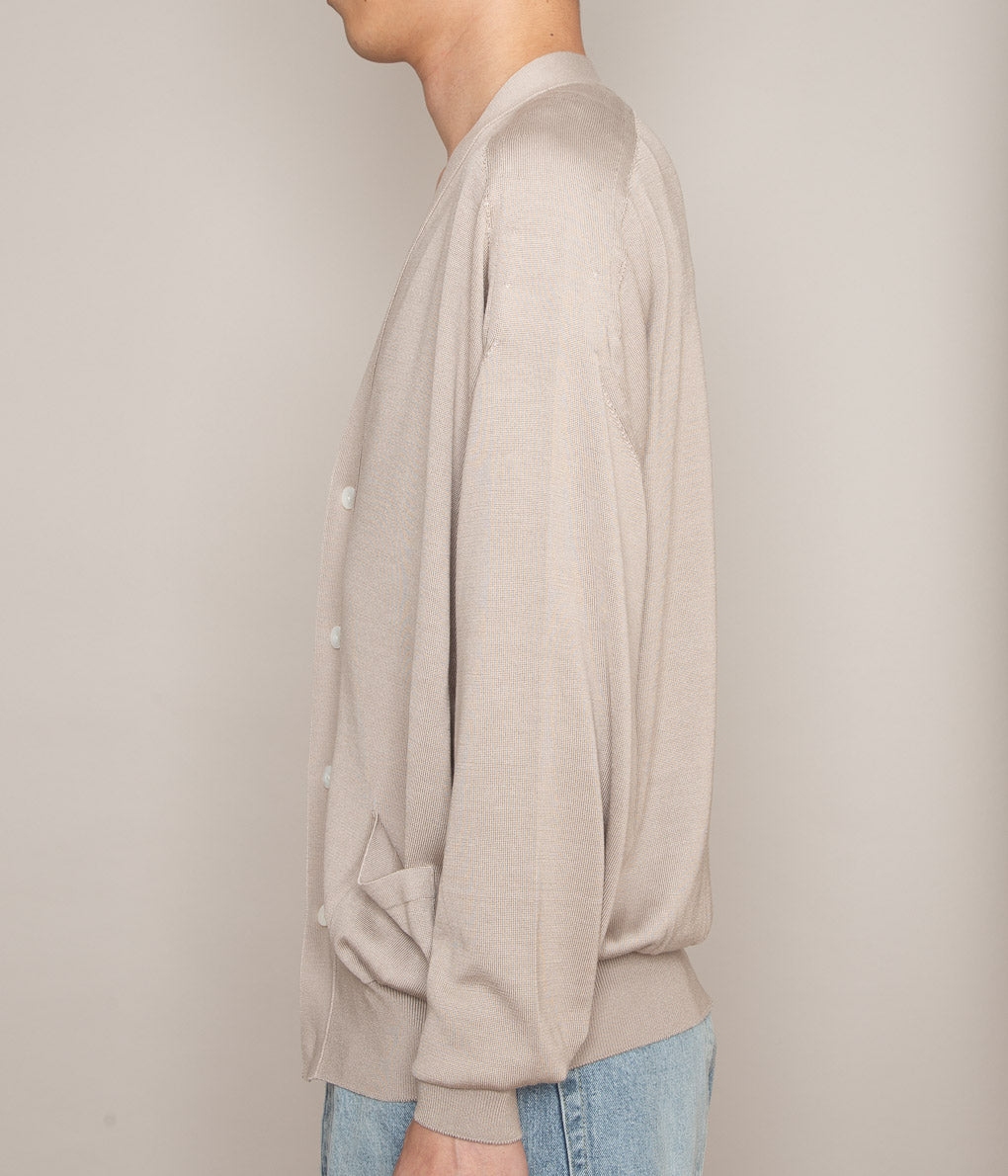 HERILL "SILK CARDIGAN"(NATURAL BEIGE)