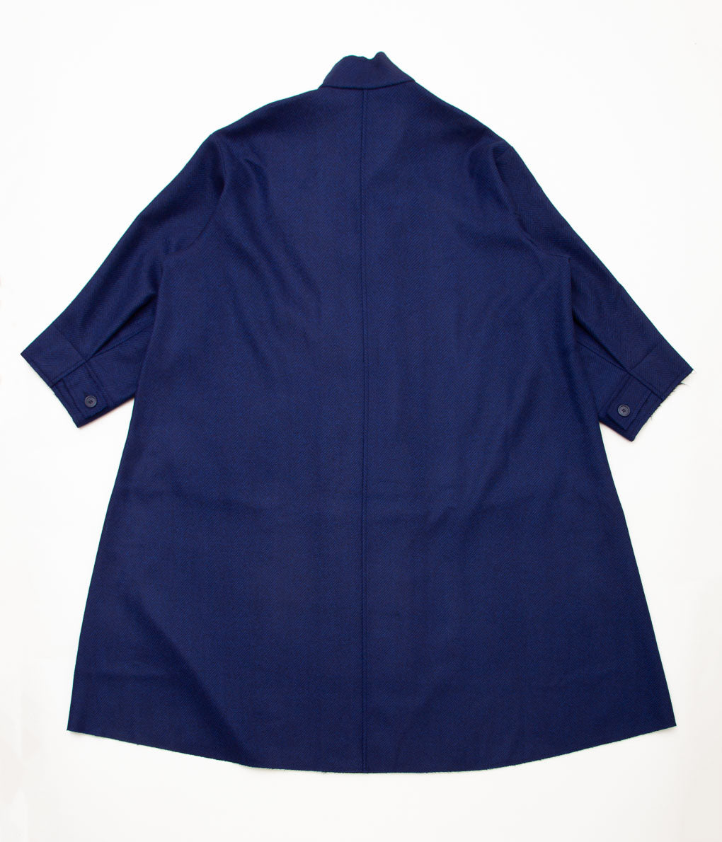GABRIELA COLL GARMENTS ''NO.65 LORO PIANA HEAVY WOOL OVERSIZED COAT'' (BLUE)