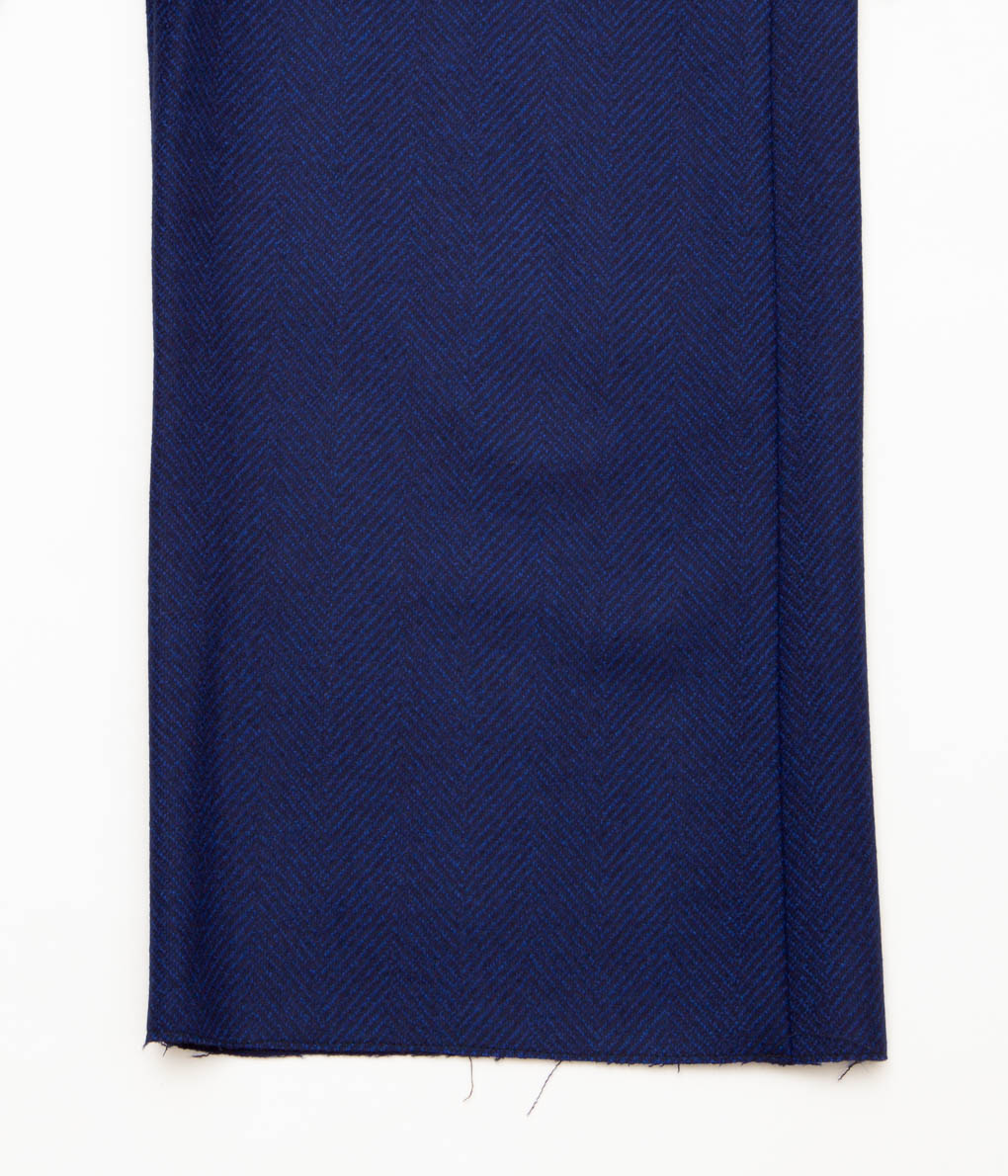 GABRIELA COLL GARMENTS ''NO.227 LORO PIANA WOOL FULL TROUSERS'' (BLUE HERRINGBONE)