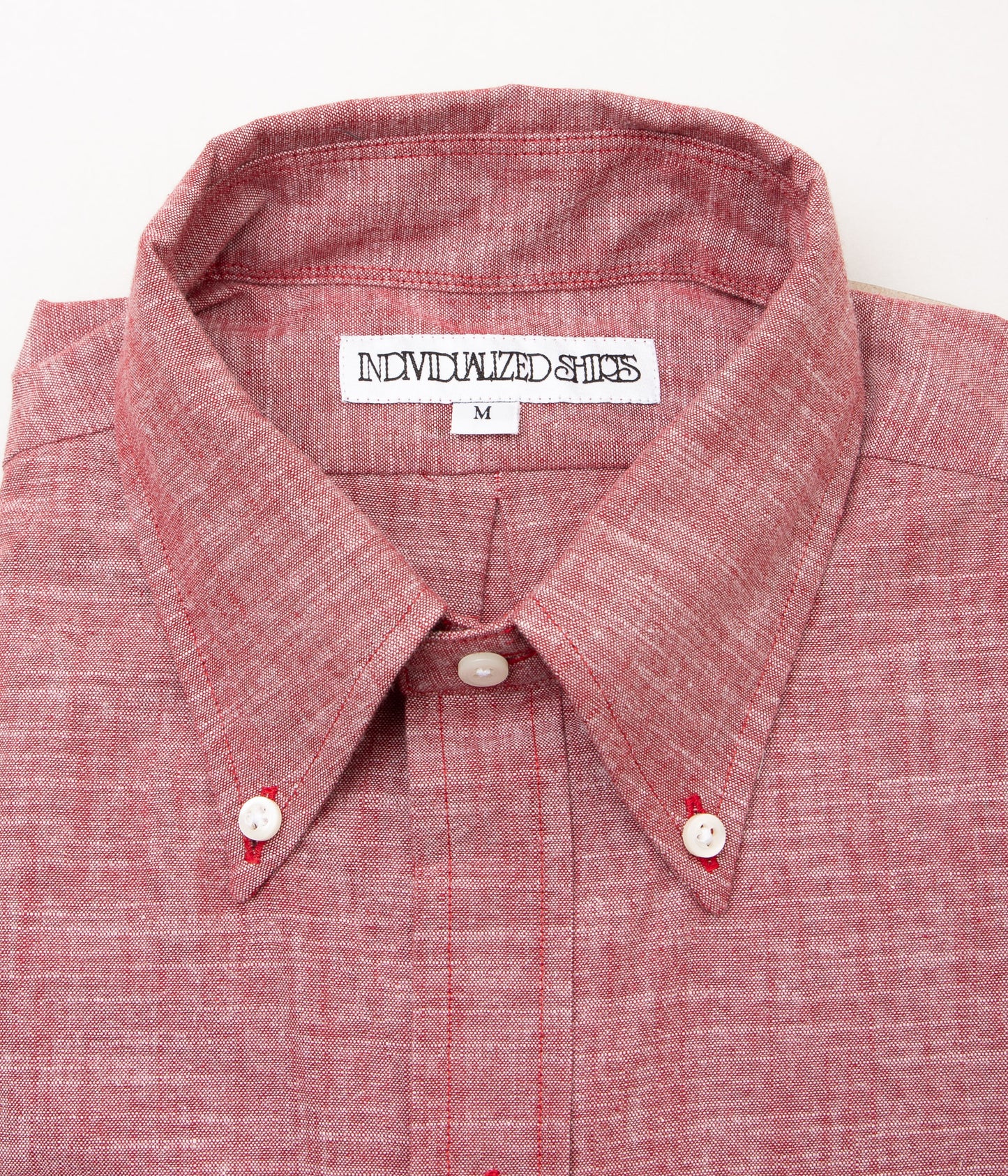 INDIVIDUALIZED SHIRTS "VINTAGE AMERICAN CLOTH 6 BUTTON FRONT SHIRT"(DEEP RED)