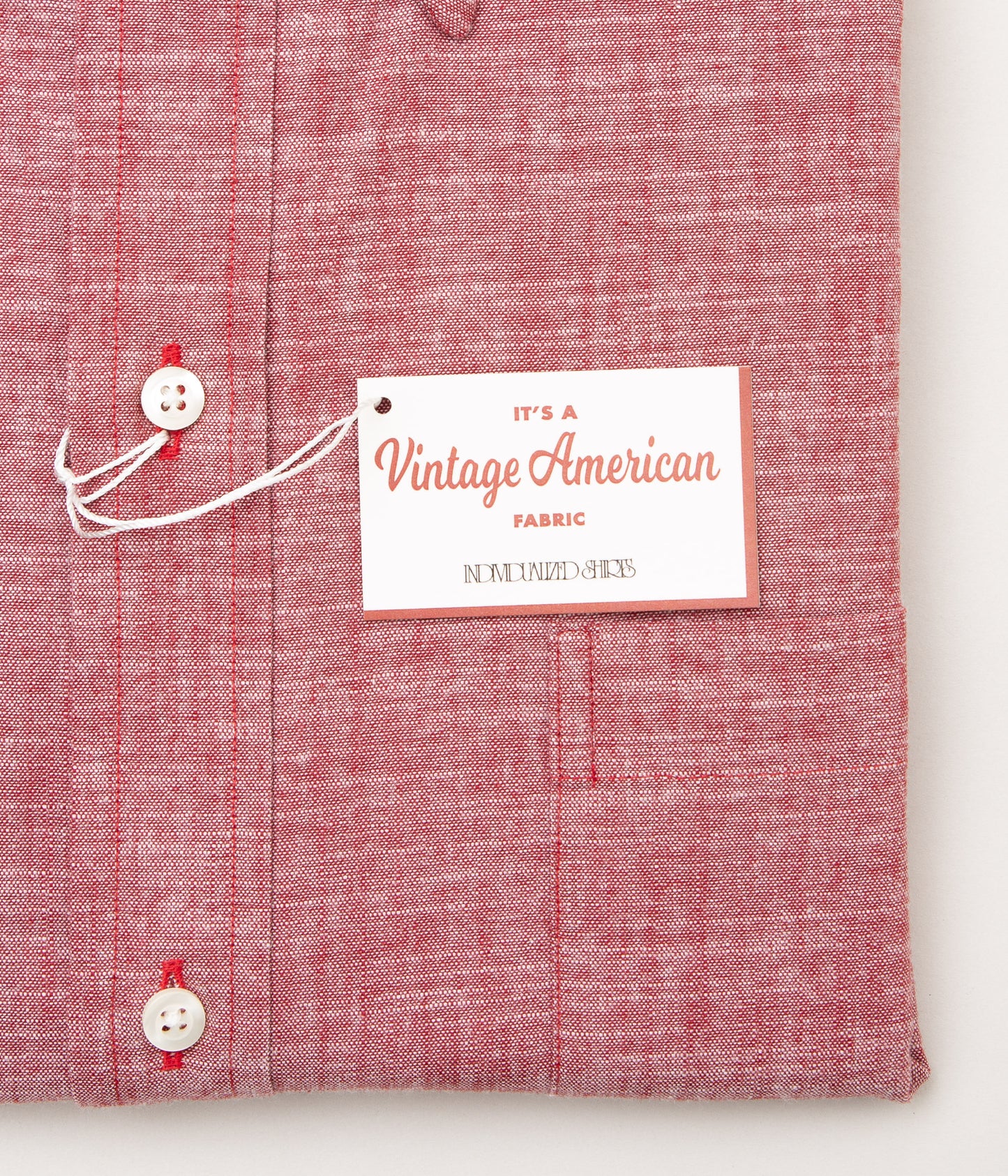 INDIVIDUALIZED SHIRTS "VINTAGE AMERICAN CLOTH 6 BUTTON FRONT SHIRT"(DEEP RED)