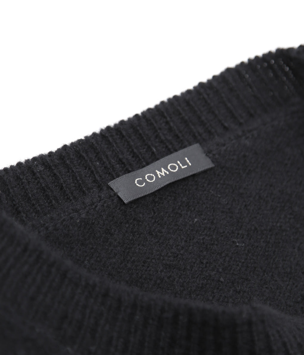 COMOLI ''WOMEN 'S 램즈 울 크루 넥 니트 ''(BLACK)