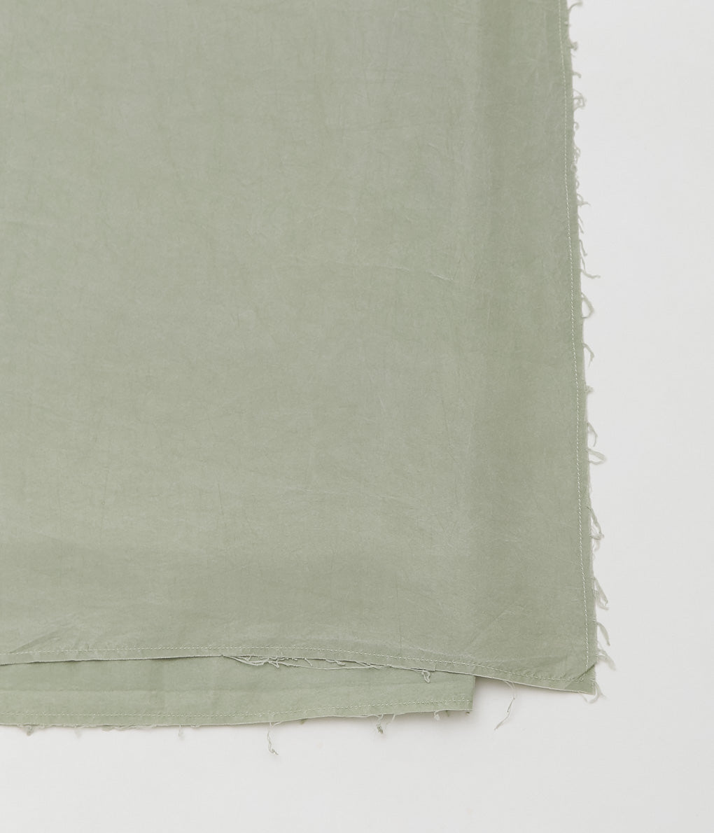 GABRIELA COLL GARMENTS ''NO.304 SILK PONGEE WRAP SKIRT'' (OFF GREEN)