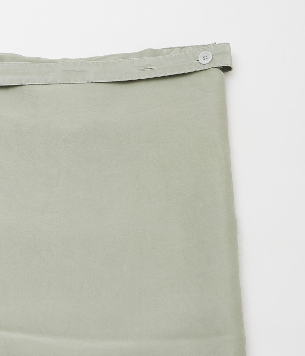 GABRIELA COLL GARMENTS ''NO.304 SILK PONGEE WRAP SKIRT'' (OFF GREEN)
