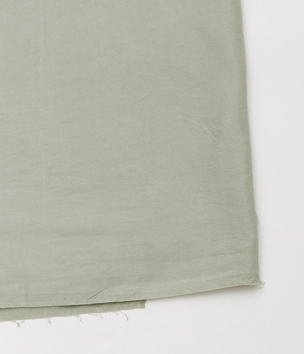 GABRIELA COLL GARMENTS ''NO.304 SILK PONGEE WRAP SKIRT'' (OFF GREEN)