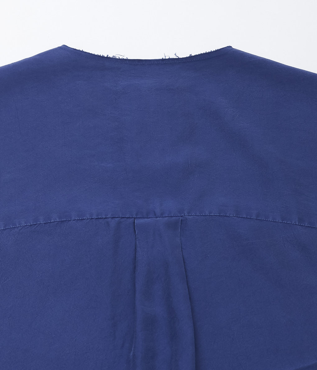 GABRIELA COLL GARMENTS ''NO.74 SILK PONGEE SLEEVELESS SHIRT'' (BLUE)