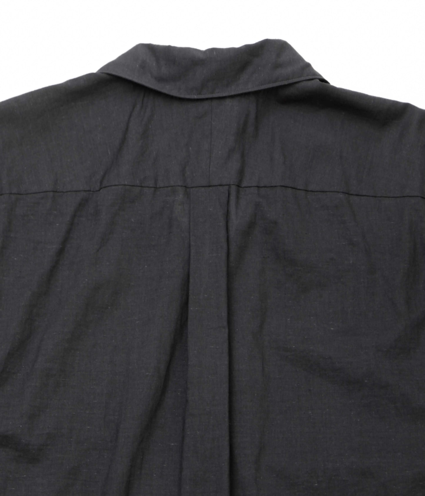 COMOLI''KHADIコットン半袖 オープンカラーシャツ''(BLACK)