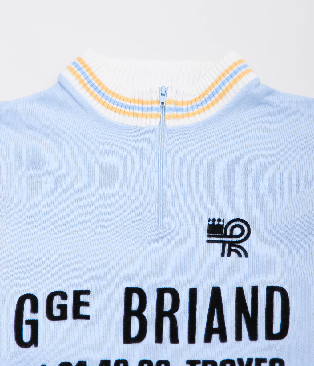 VINTAGE CLOTHING''1970's CYCLING WOOL JERSEY'' (LT BLUE×YELLOW)