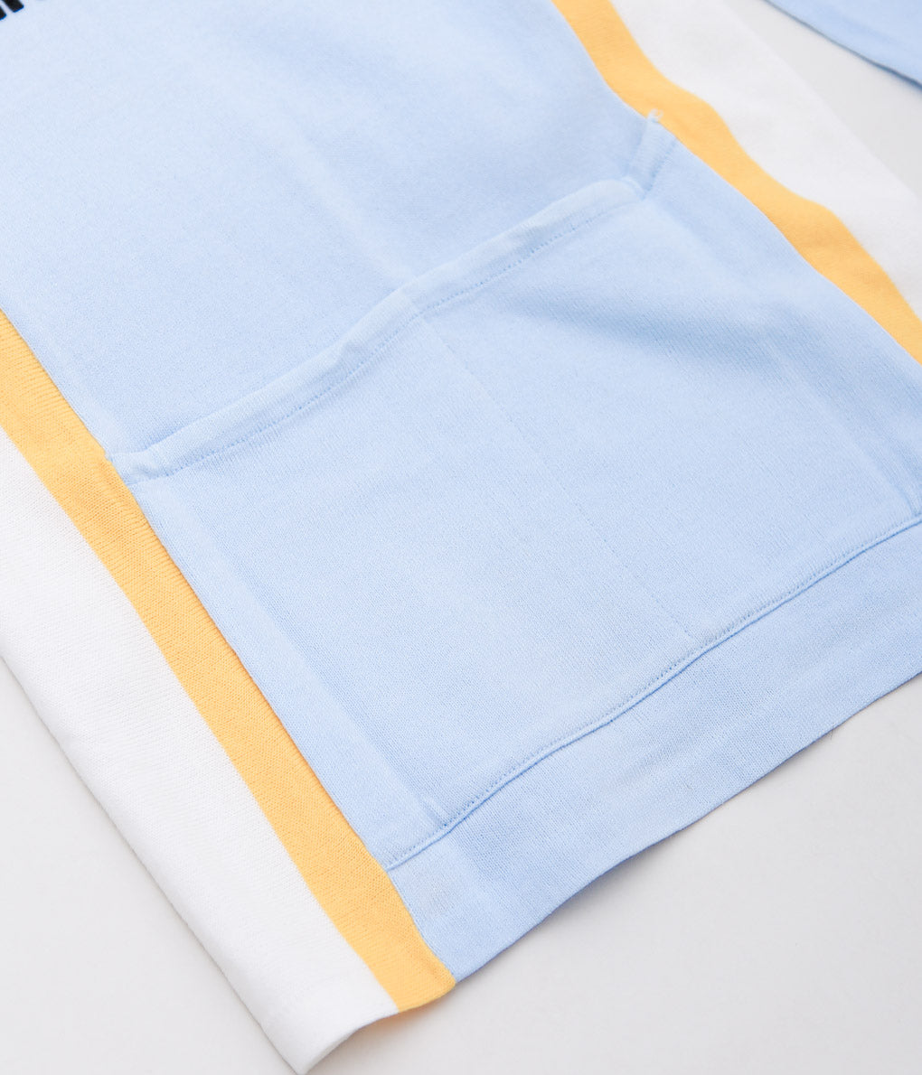 VINTAGE CLOTHING''1970's CYCLING WOOL JERSEY'' (LT BLUE×YELLOW)