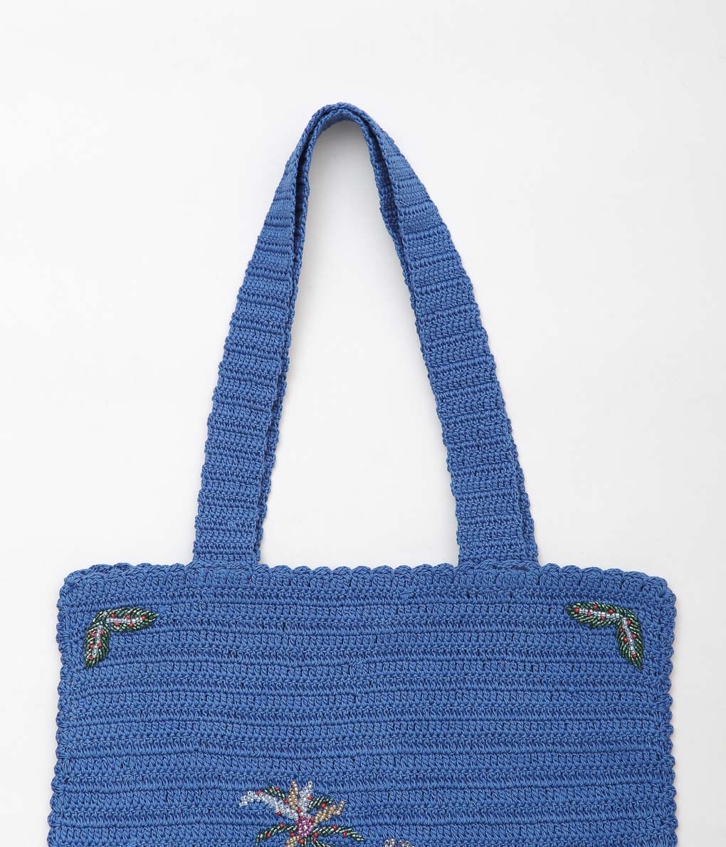 BODE ''LAUREL CROCHET TOTE'' (BLUE)