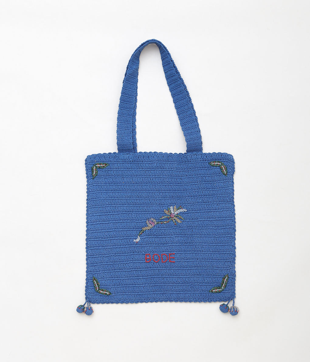 BODE ''LAUREL CROCHET TOTE'' (BLUE)