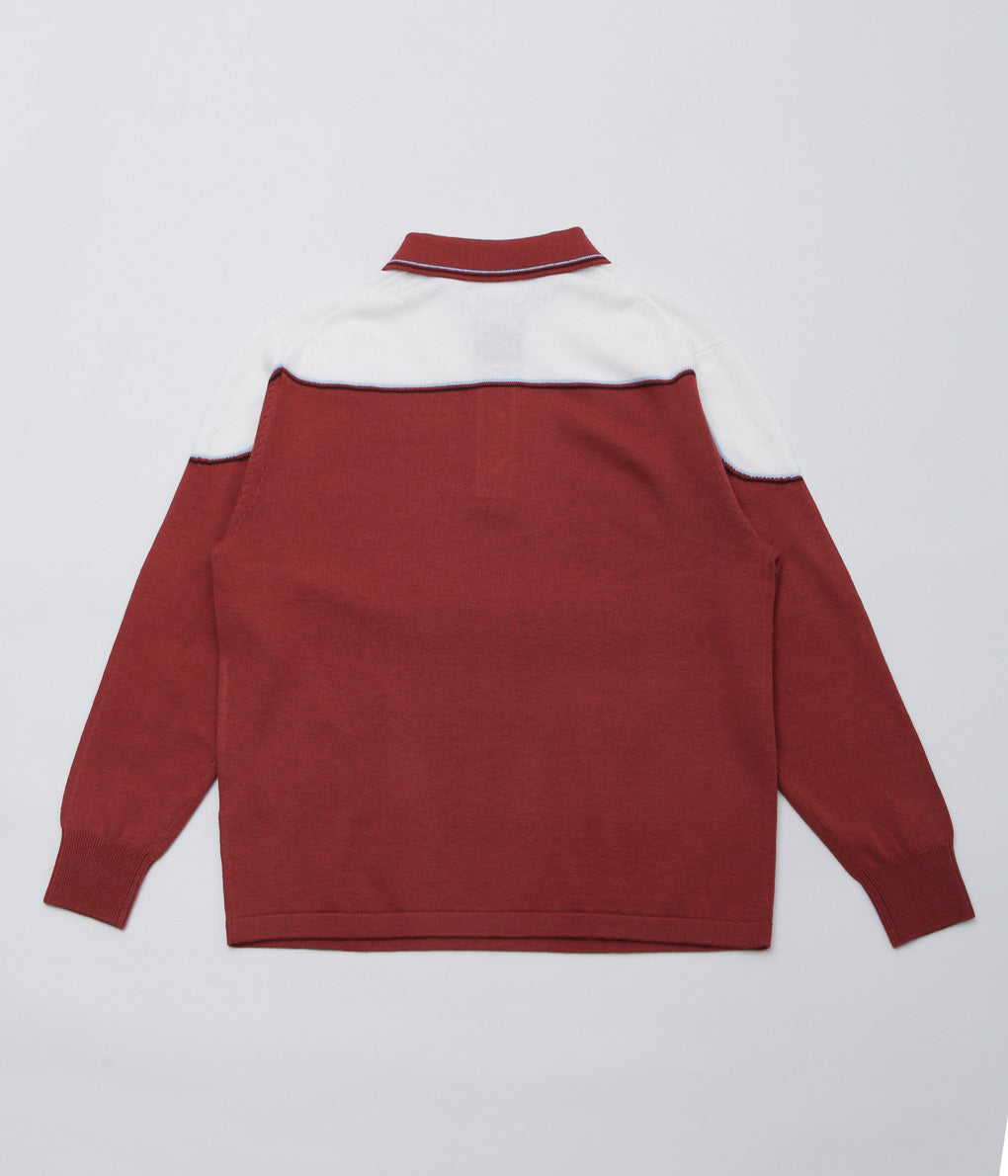 CARTER YOUNG ''KOWALSKI KNIT POLO'' (BURGUNDY/CREAM)