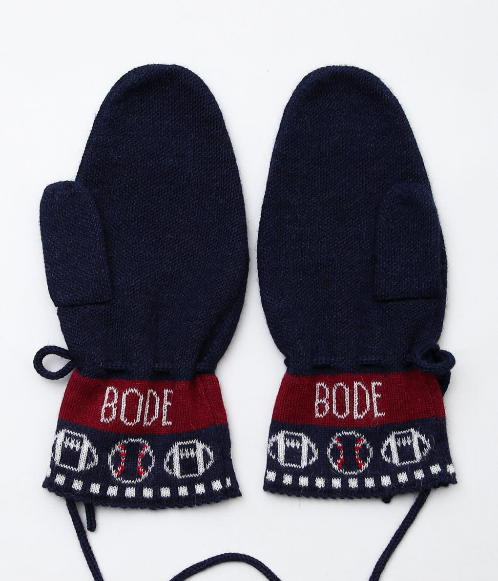 BODE ''SPORTING JACQUARD MITTEN'' (NAVY MAROON)