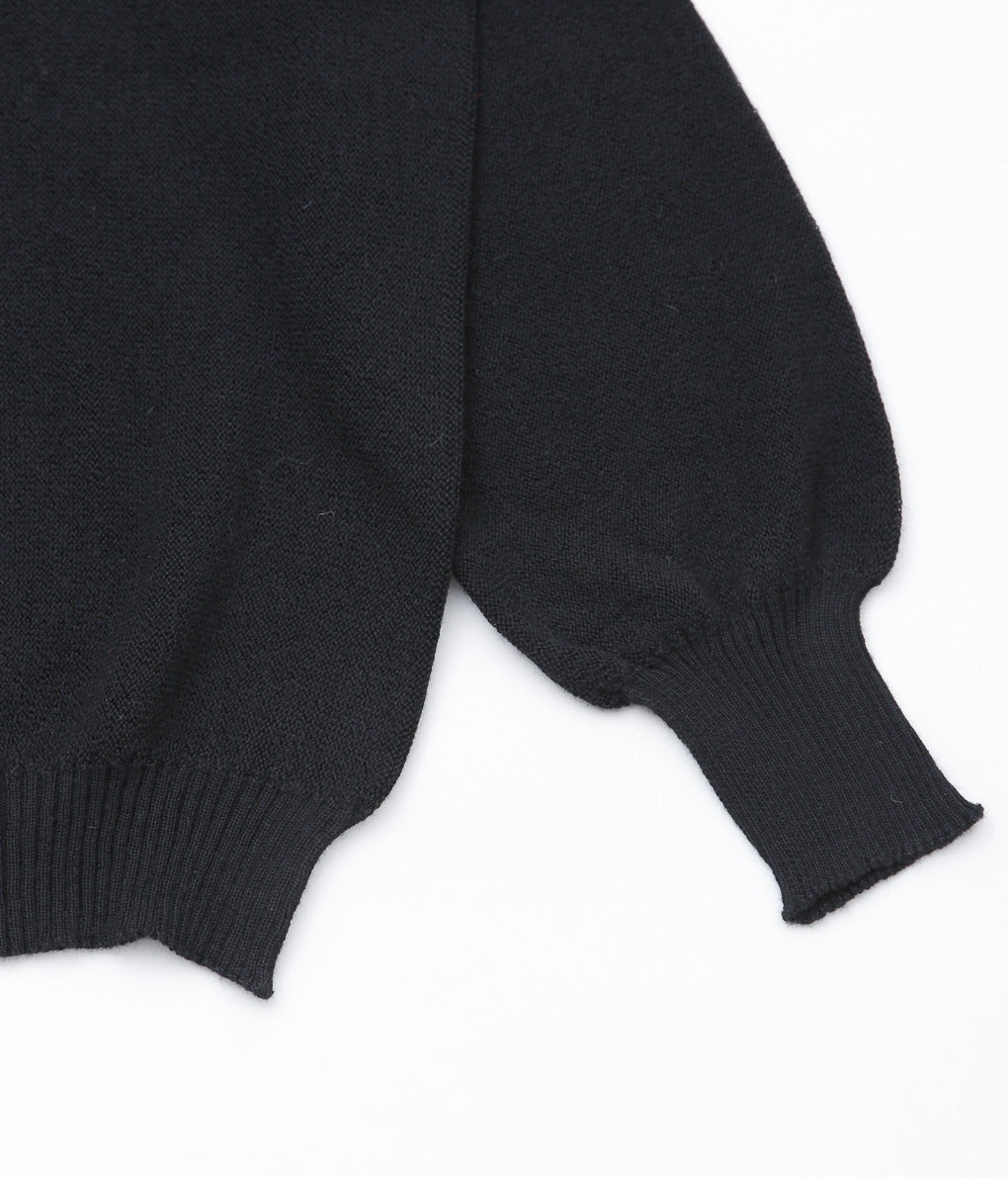 FANNI LEMMERMAYER ''2PLY V-NECK PULLOVER PLANE BELL SLEEVE'' (104 (BLACK))