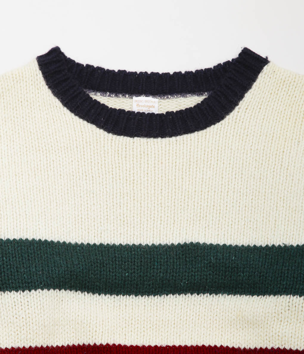VINTAGE CLOTHING ''BROOKS BROTHERS WOOL NYRON SWATER MADE IN U.S.A'' (WHITE)