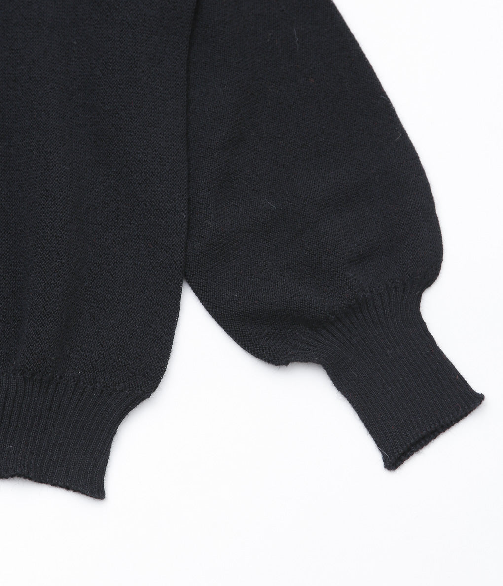 FANNI LEMMERMAYER ''2PLY V-NECK PULLOVER PLANE BELL SLEEVE'' (104 (BLACK))
