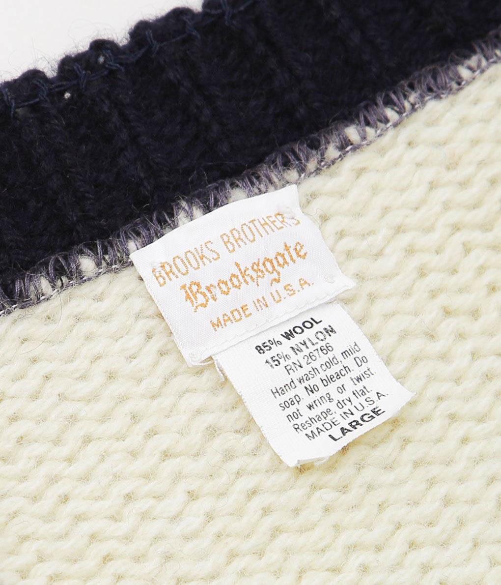 VINTAGE CLOTHING ''BROOKS BROTHERS WOOL NYRON SWATER MADE IN U.S.A'' (WHITE)