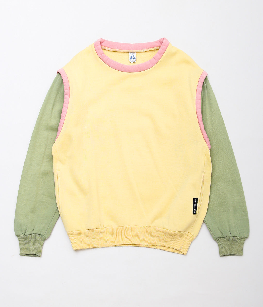 VINTAGE CLOTHING''1980's LE COQ SPORTIF C/N SWEATSHIRT'' (YELLOW×GREEN)