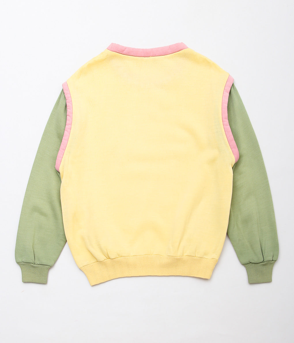 VINTAGE CLOTHING''1980's LE COQ SPORTIF C/N SWEATSHIRT'' (YELLOW×GREEN)