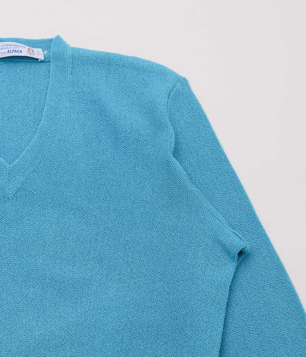 FANNI LEMMERMAYER ''2PLY V-NECK PULLOVER PLANE BELL SLEEVE'' (535 (TURQUOISE))