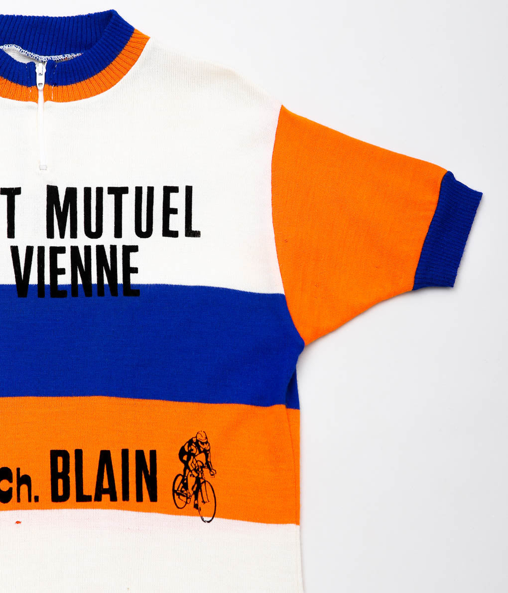 VINTAGE CLOTHING''1960~70's CYCLING WOOL JERSEY'' (ECRU×BLUE×ORANGE)